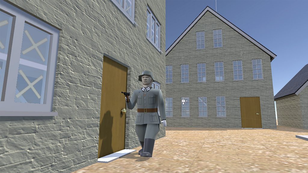 Nazi guard patrolling